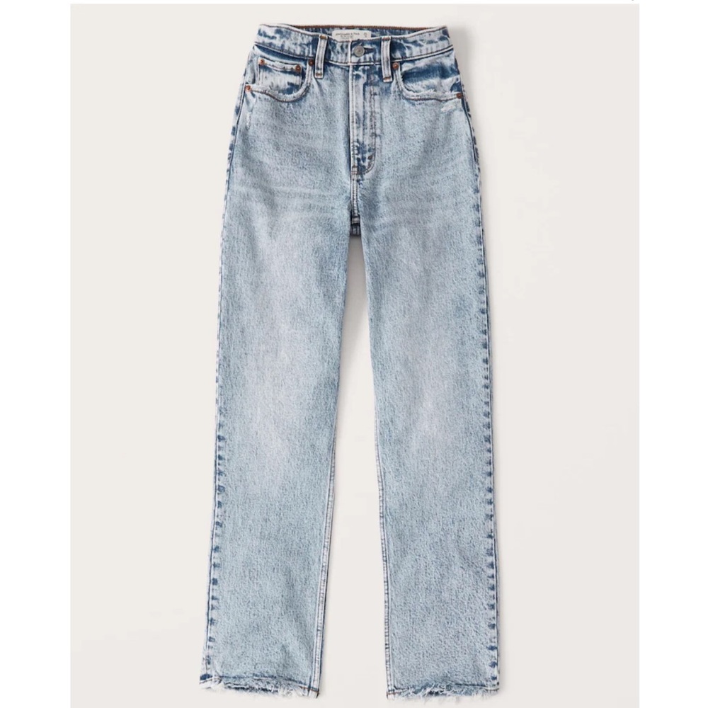 SOLD 90s Ultra High Rise Acid Wash Straight Jeans